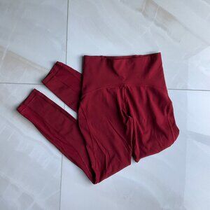Lululemon wine red leggings with mesh cut outs